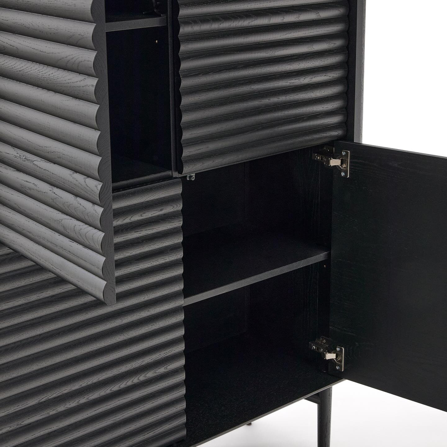Kave Home Opbergkast 'Lenon' Eikenhout, 144 x 105cm, kleur Zwart