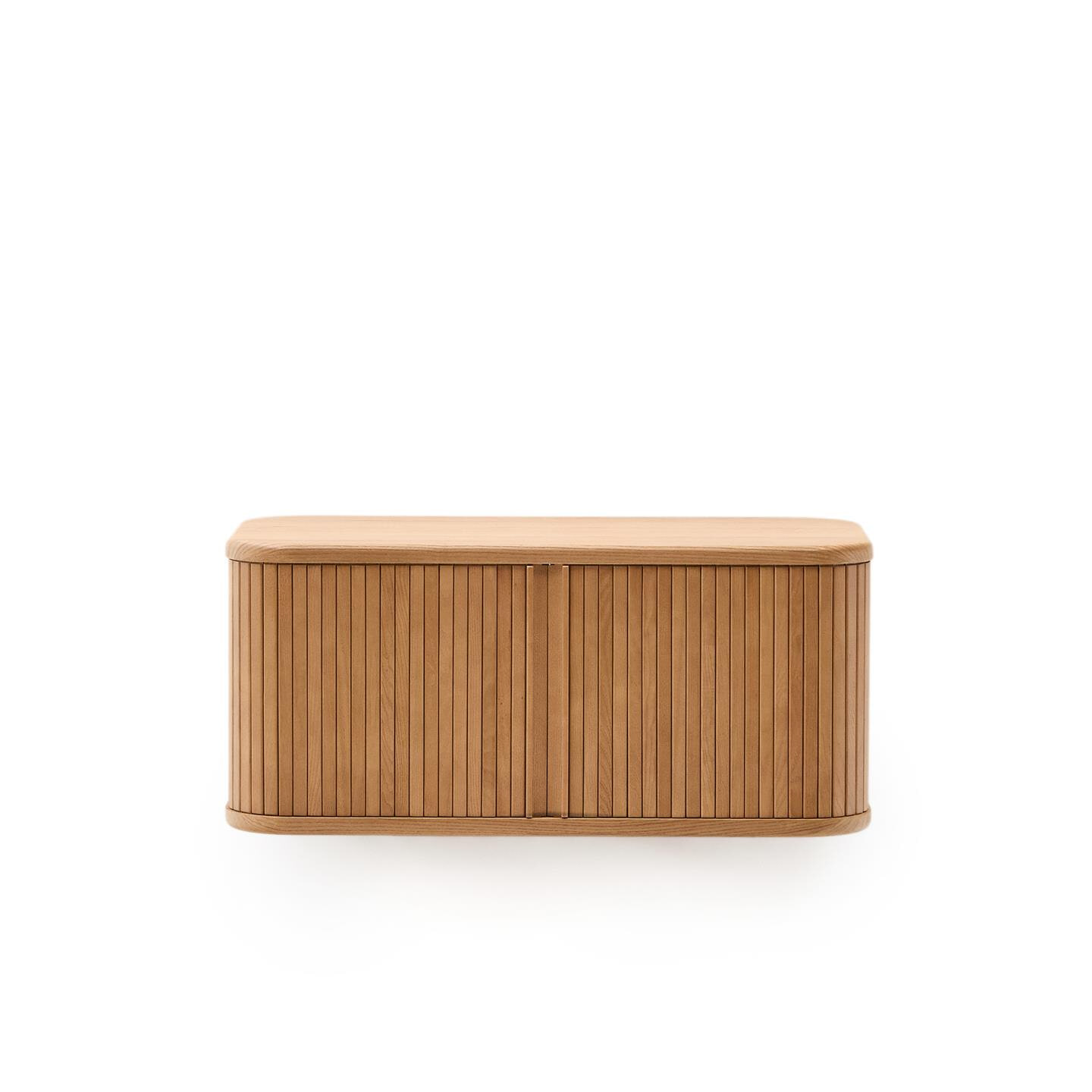 Kave Home Badkamermeubel 'Mailen' Essenhout, 90cm, kleur Naturel (excl. waskom)