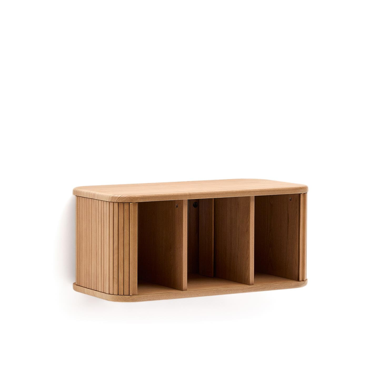 Kave Home Badkamermeubel 'Mailen' Essenhout, 90cm, kleur Naturel (excl. waskom)
