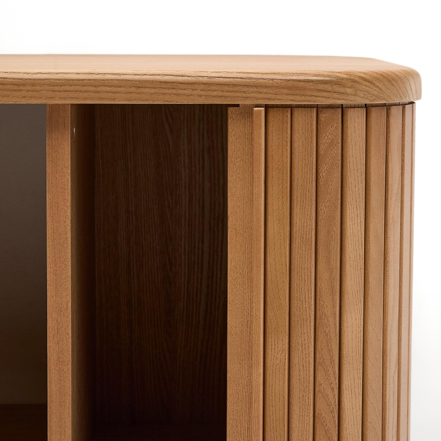 Kave Home Badkamermeubel 'Mailen' Essenhout, 90cm, kleur Naturel (excl. waskom)