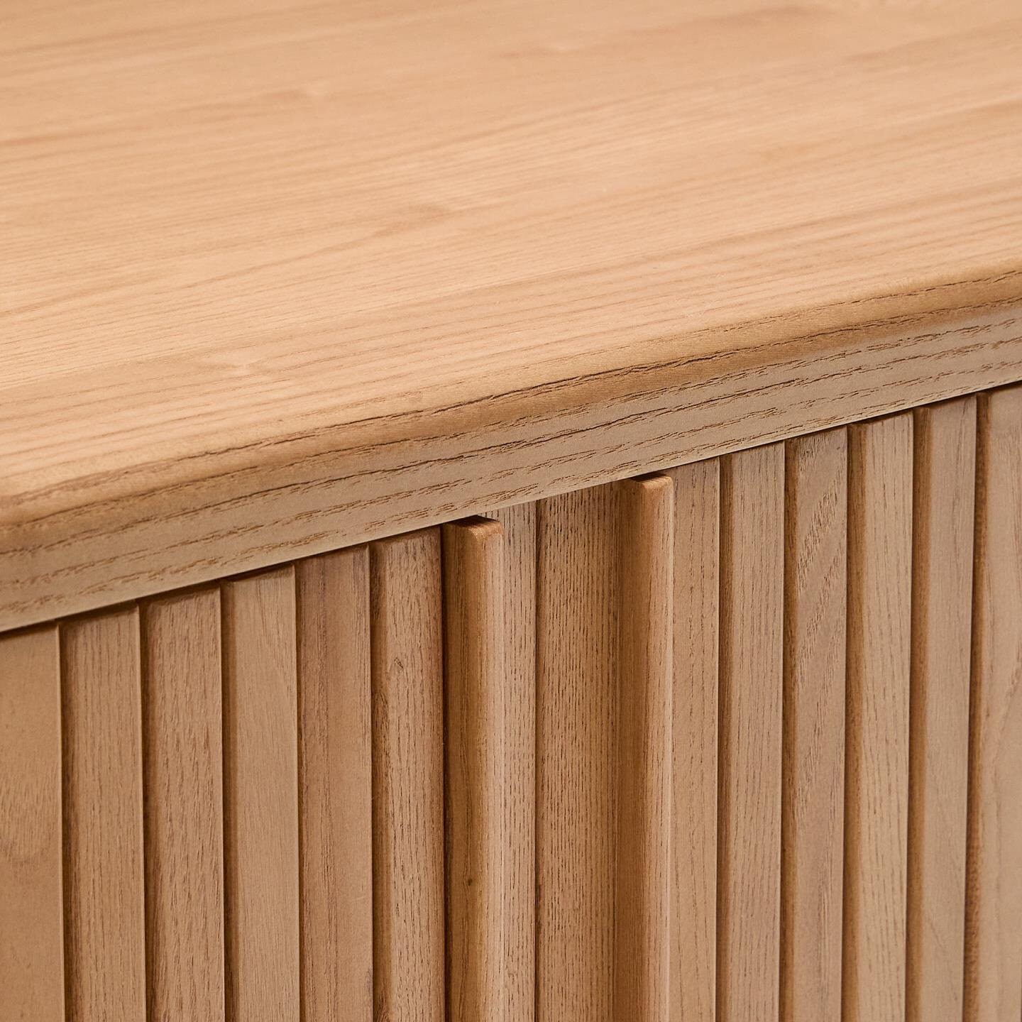 Kave Home Badkamermeubel 'Mailen' Essenhout, 90cm, kleur Naturel (excl. waskom)
