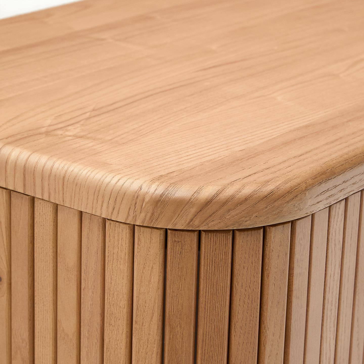 Kave Home Badkamermeubel 'Mailen' Essenhout, 90cm, kleur Naturel (excl. waskom)