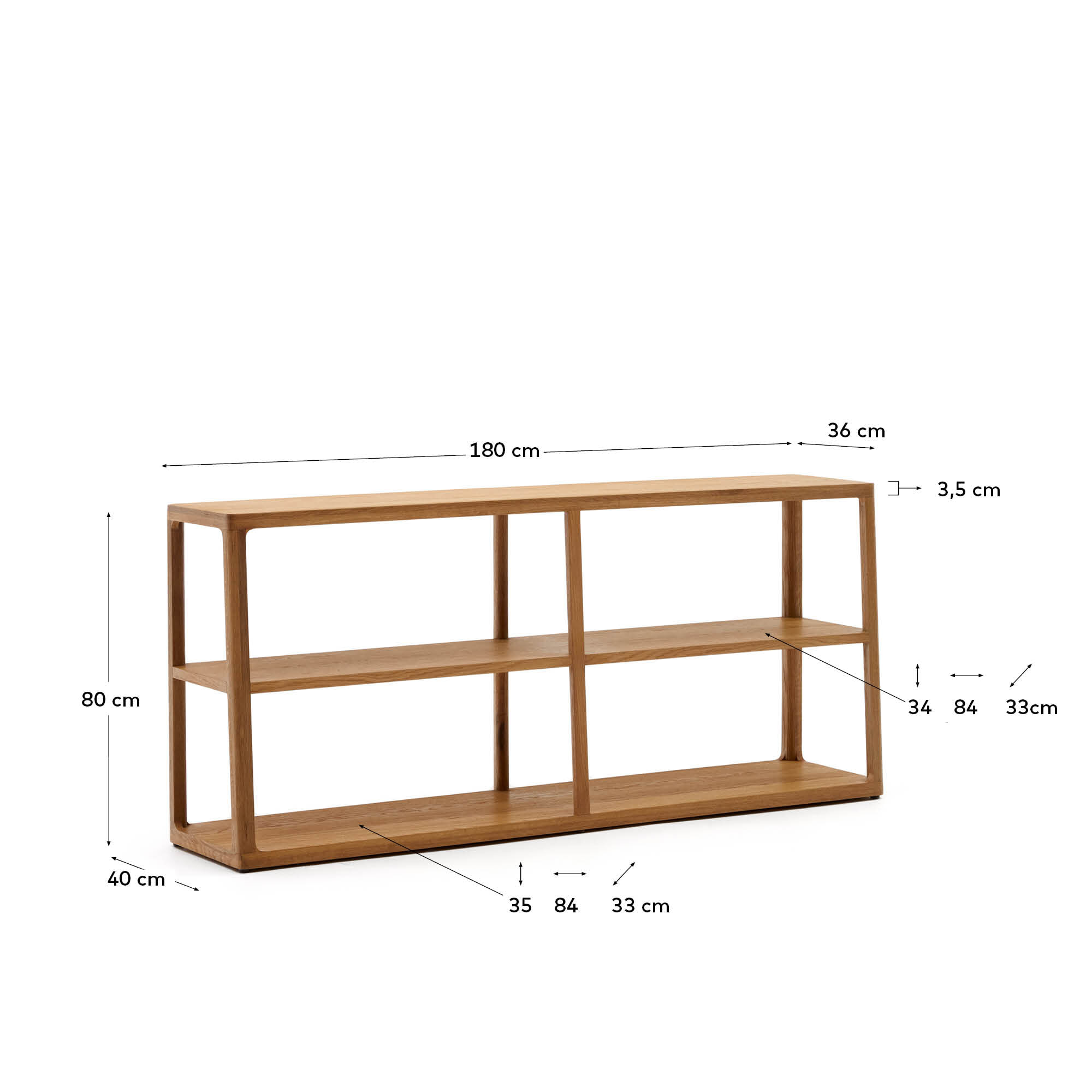 Kave Home Dressoir 'Maymai' Eikenhout, 180cm
