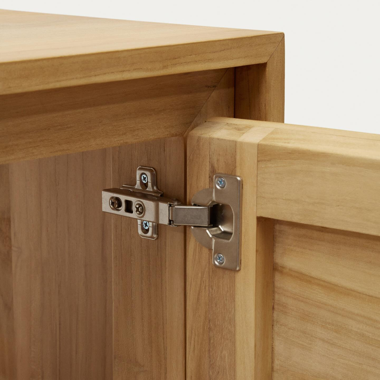 Kave Home Badkamermeubel 'Kenta' Teakhout, kleur Naturel, 90cm (excl. waskom)