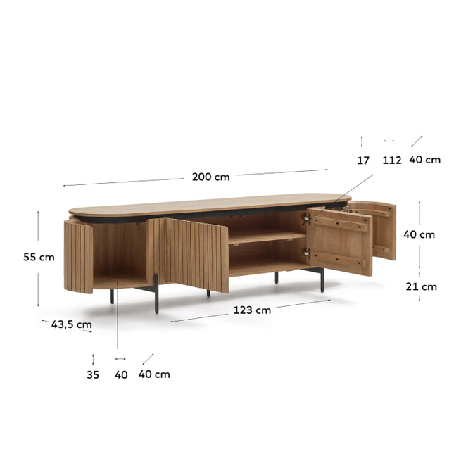 Kave Home TV-meubel 'Licia' Mangohout, 200cm