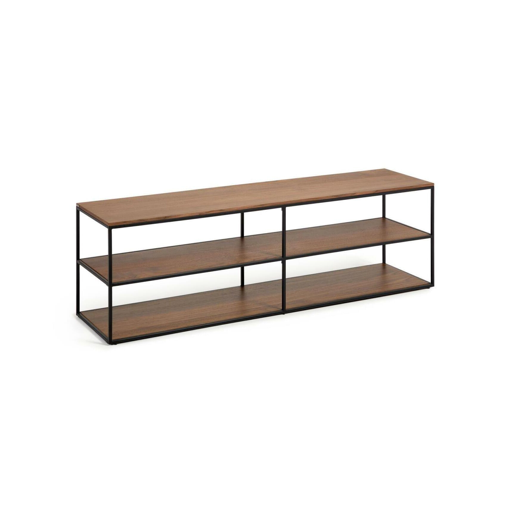 Kave Home TV-meubel 'Yoana' Walnoot en metaal, 160cm, kleur Bruin 