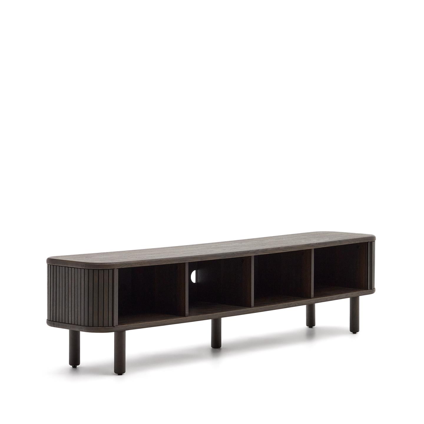 Kave Home TV-meubel 'Mailen' Essenhout, 200cm, kleur Donkerbruin