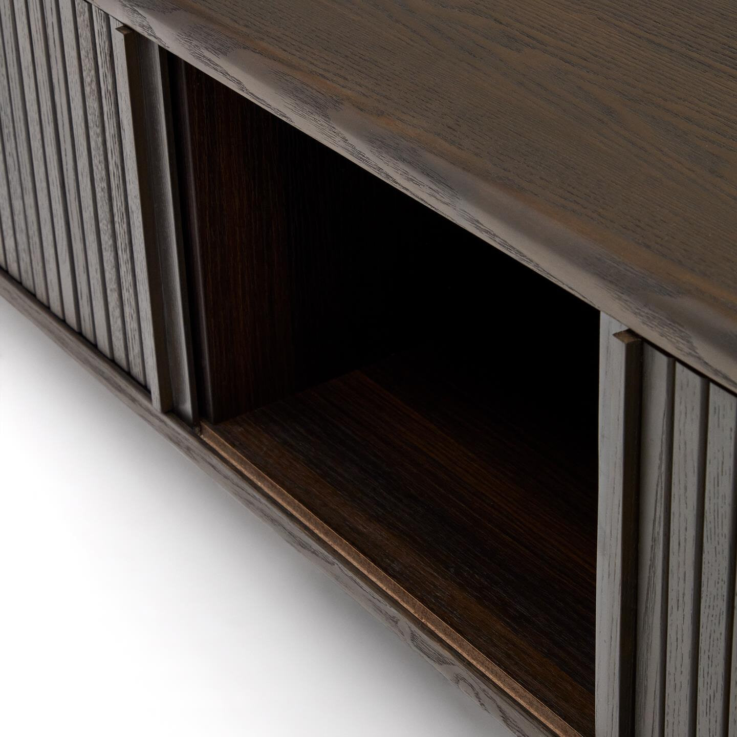 Kave Home TV-meubel 'Mailen' Essenhout, 120cm, kleur Donkerbruin