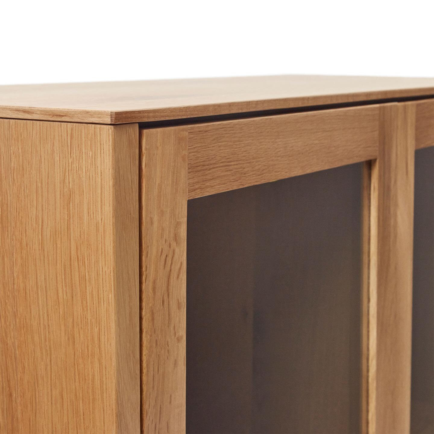 Kave Home Vitrinekast 'Alguema' Eiken en glas, 185 x 100cm