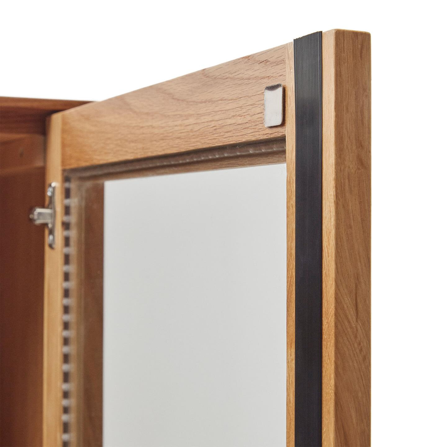 Kave Home Vitrinekast 'Alguema' Eiken en glas, 185 x 100cm
