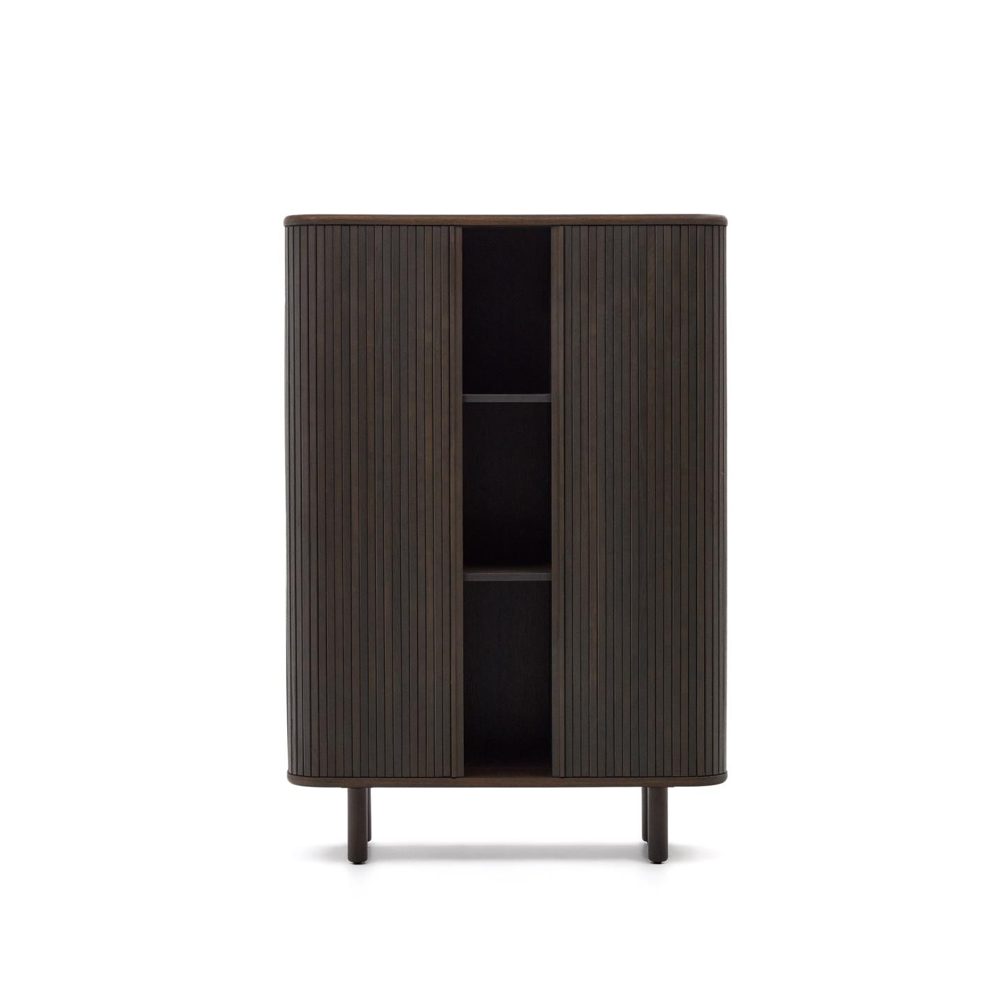 Kave Home Opbergkast 'Mailen' Essenhout, 140 x 110cm, kleur Donkerbruin