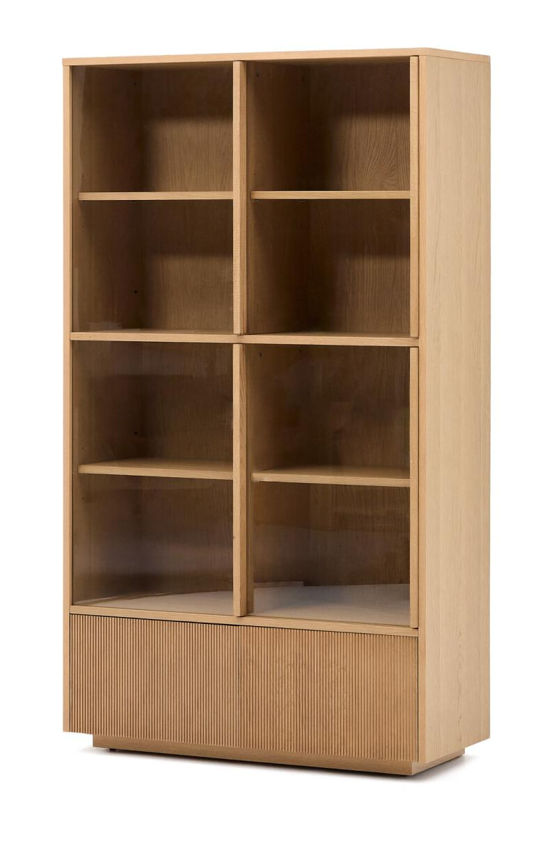 Kave Home Vitrinekast 'Helvine' Eiken en glas, 174 x 100cm