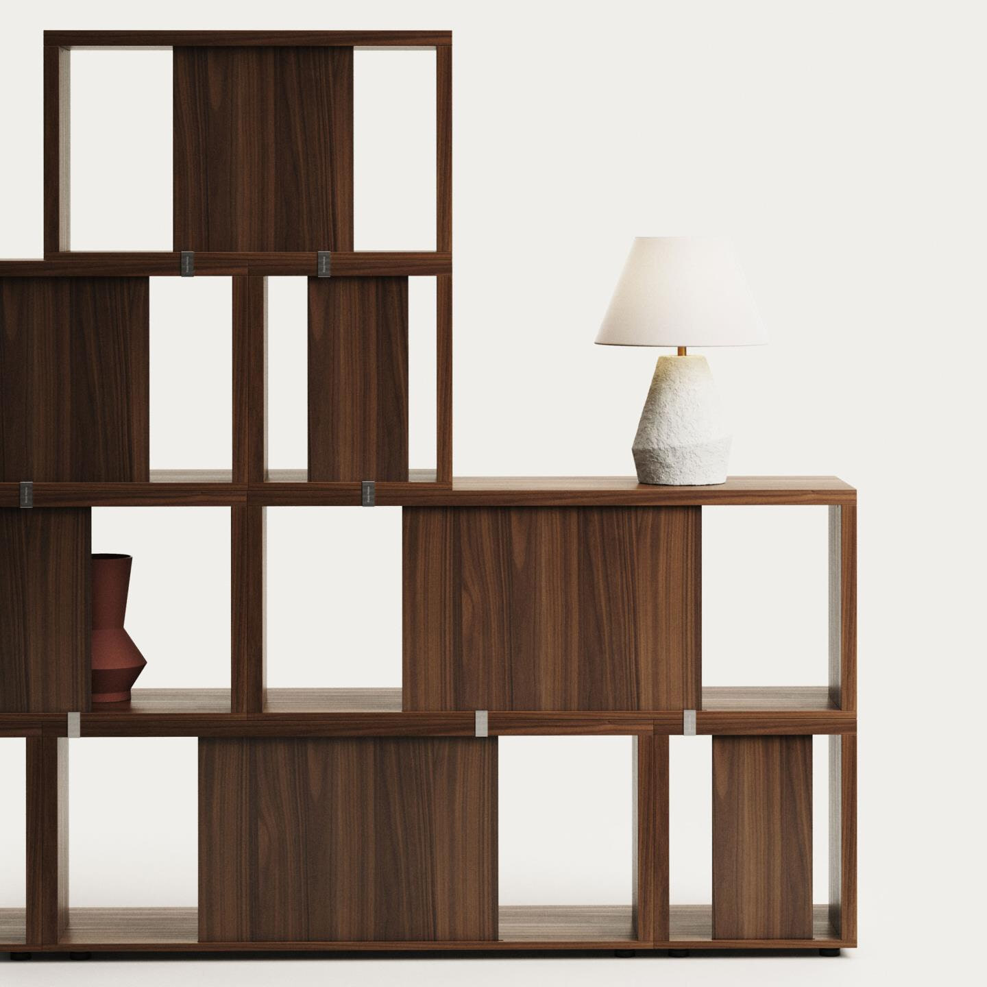 Kave Home Modulair Wandrek 'Litto' Walnoot, 76 x 101cm