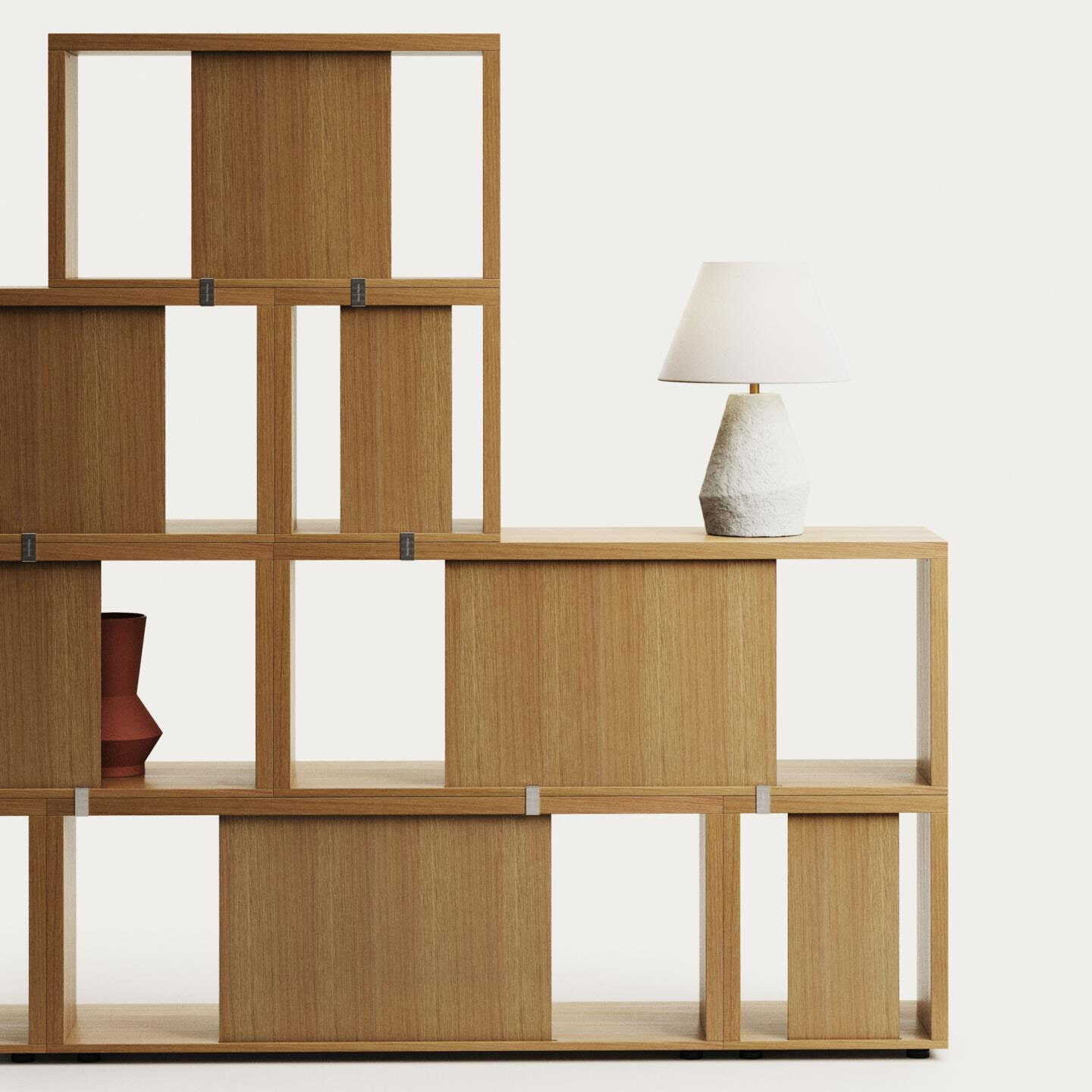 Kave Home Modulair Wandrek 'Litto' Eiken, 152 x 101cm