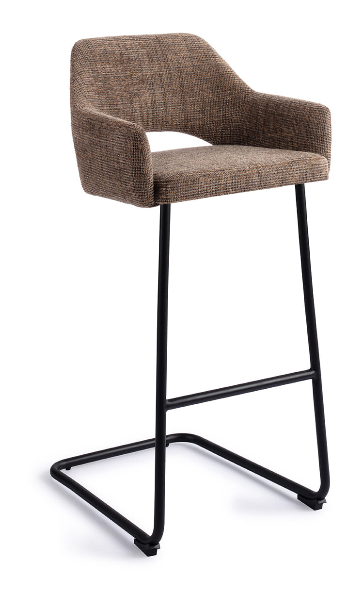 Jesper Home Barkruk Yanai Arch Black - Checked Chestnut (zithoogte 75cm)