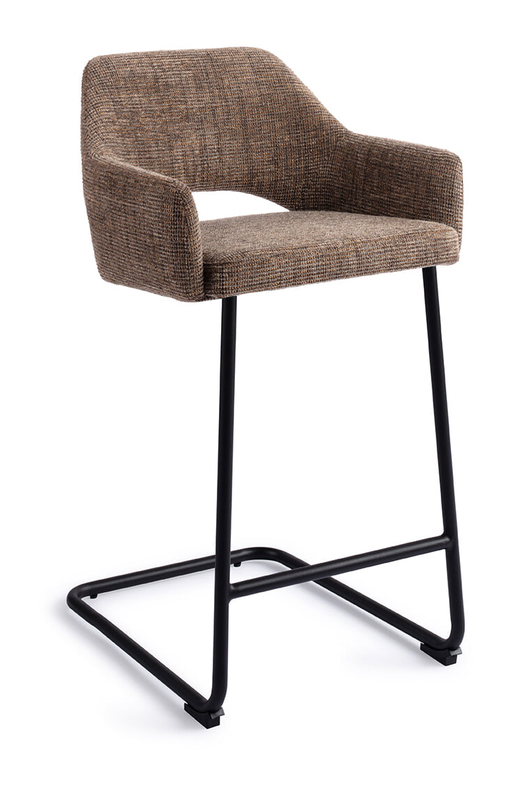 Jesper Home Barstoel Yanai Arch Black - Checked Chestnut (zithoogte 66cm)