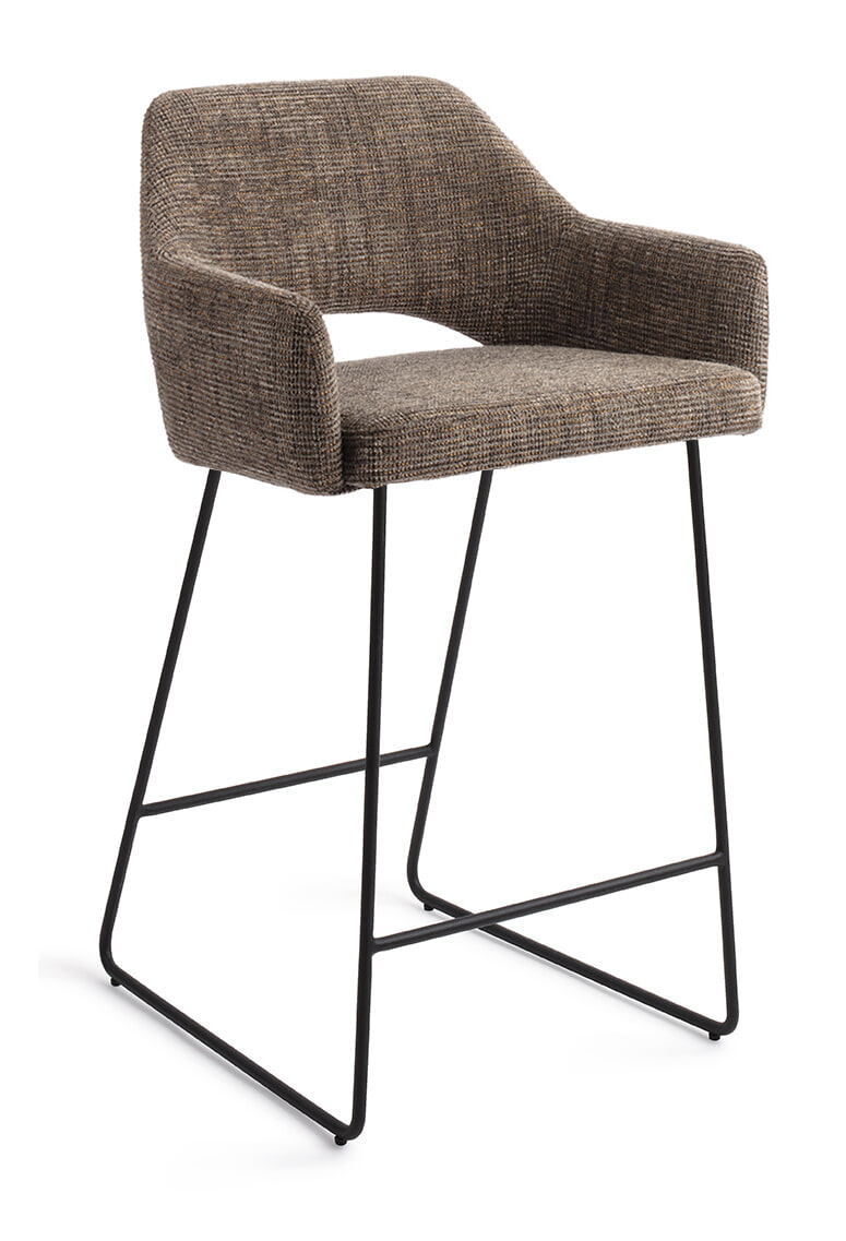 Jesper Home Barstoel Yanai Slide Black - Checked Chestnut (zithoogte 65cm)