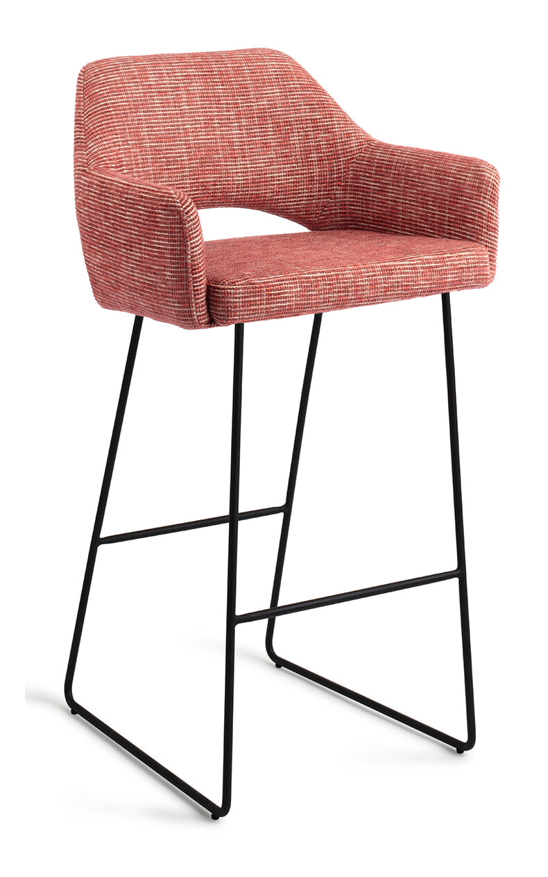 Jesper Home Barkruk Yanai Slide Black - Berry Bars (zithoogte 75cm)