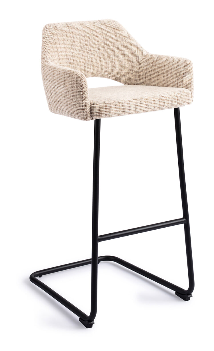 Jesper Home Barkruk Yanai Arch Black - Caramel Grid (zithoogte 75cm)