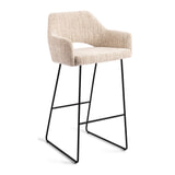 Jesper Home Barkruk 'Yanai' Slide Black, kleur Caramel Grid (zithoogte 75cm)