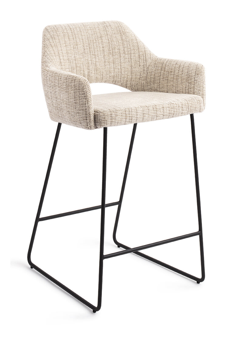 Jesper Home Barstoel Yanai Slide Black - Caramel Grid (zithoogte 65cm)