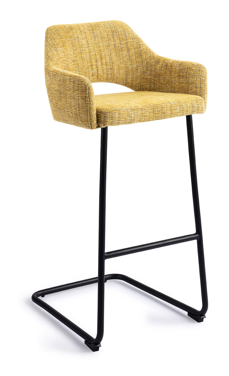 Jesper Home Barkruk Yanai Arch Black - Lemon Lines (zithoogte 75cm)