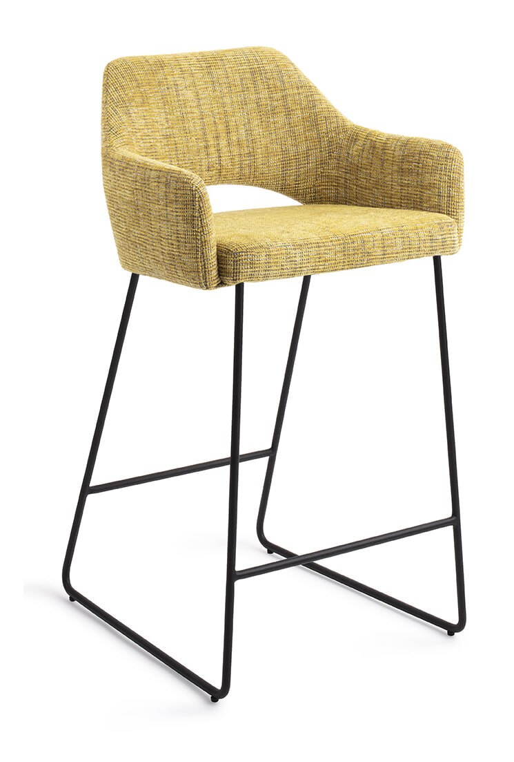 Jesper Home Barstoel Yanai Slide Black - Lemon Lines (zithoogte 65cm)