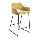 Jesper Home Barstoel 'Yanai' Slide Black, kleur Lemon Lines (zithoogte 65cm)