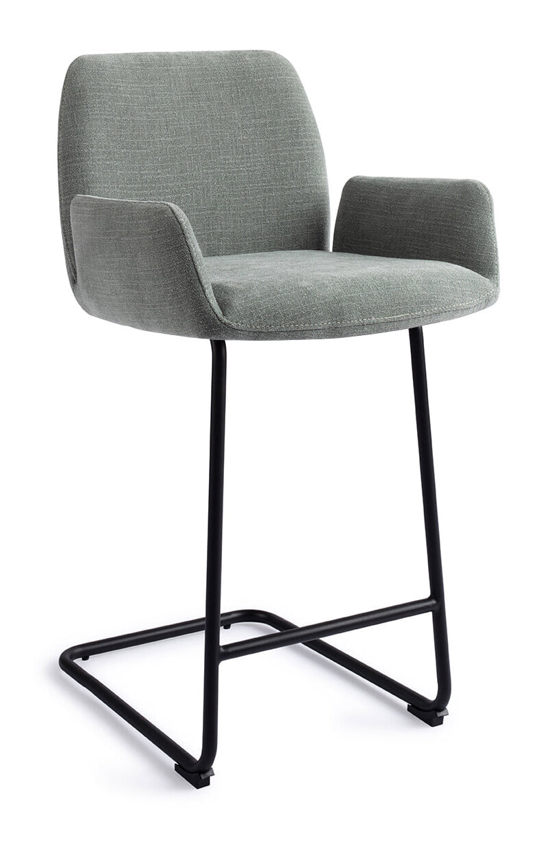 Jesper Home Barstoel 'Misaki' Arch Black, kleur Blue Breezy (zithoogte 65cm)