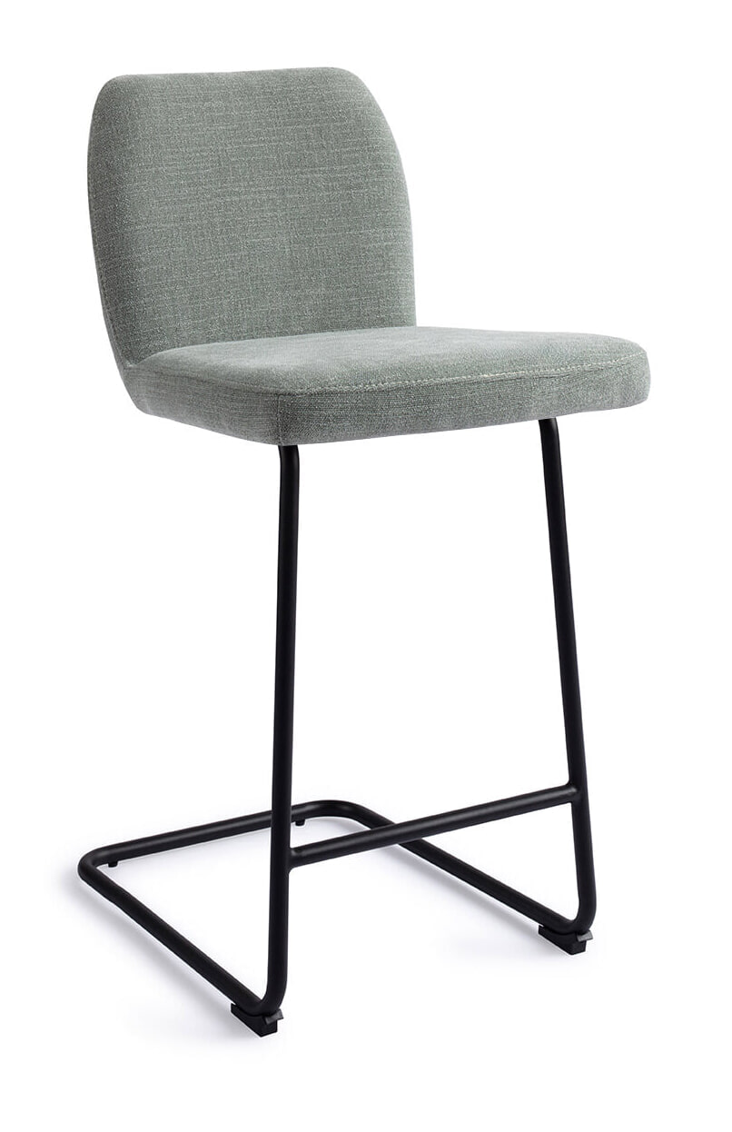 Jesper Home Barstoel 'Ikata' Arch Black, kleur Breezy Blue (zithoogte 65cm)