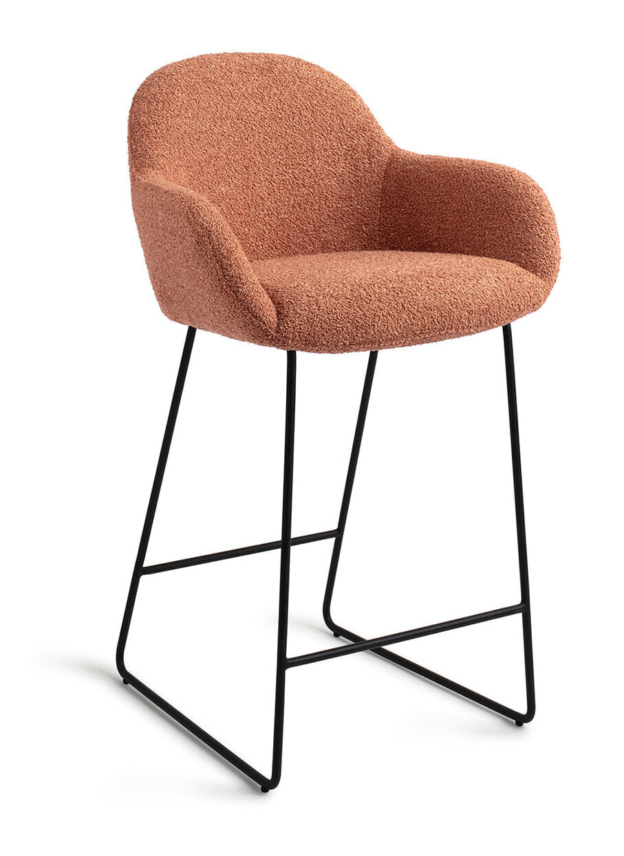 Jesper Home Barstoel 'Kushi' Slide Black, kleur Amber Autumn (zithoogte 67cm)