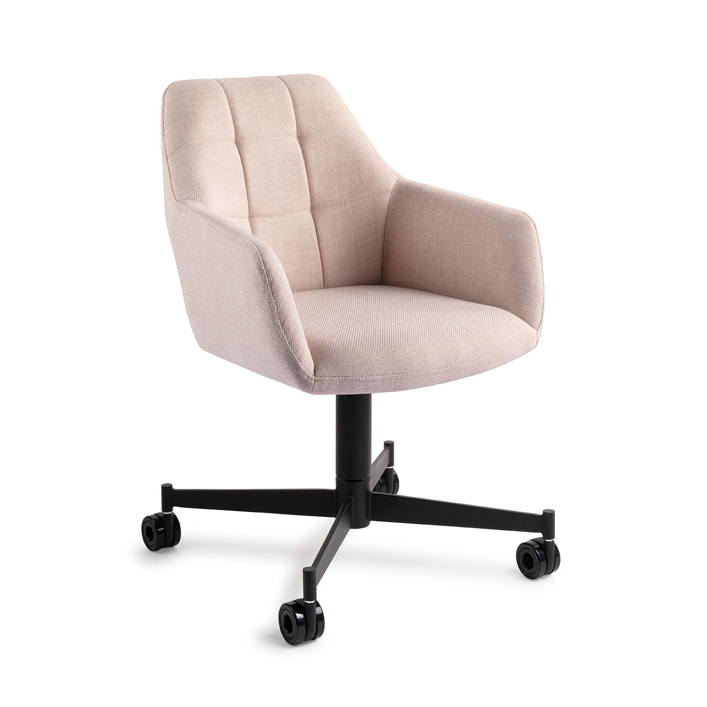 Jesper Home Eetkamerstoel Noto Caster Black - Petal Pink