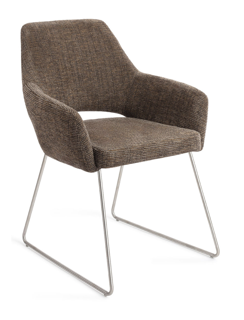 Jesper Home Eetkamerstoel 'Yanai' Slide Steel, kleur Checked Chestnut