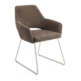 Jesper Home Eetkamerstoel 'Yanai' Slide Steel, kleur Checked Chestnut