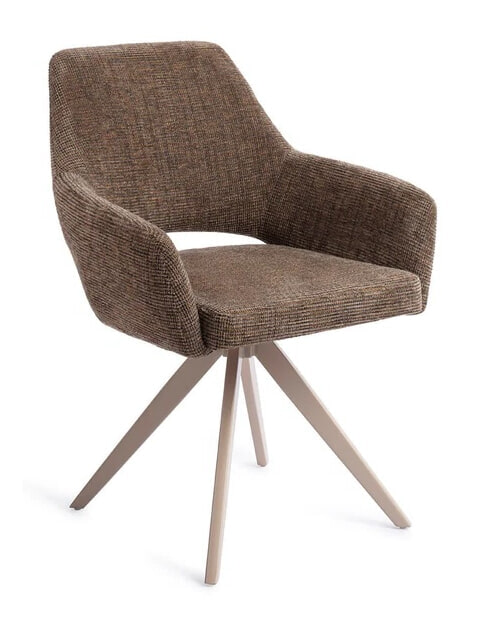 Jesper Home Eetkamerstoel 'Yanai' Turn Beige, kleur Checked Chestnut