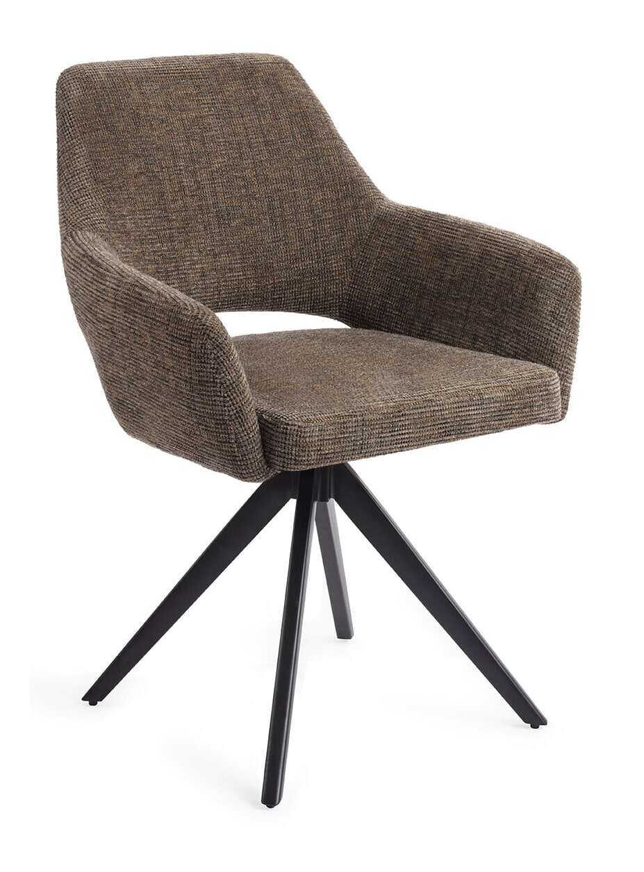 Jesper Home Eetkamerstoel 'Yanai' Turn Black, kleur Checked Chestnut