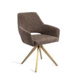 Jesper Home Eetkamerstoel 'Yanai' Turn Gold, kleur Checked Chestnut