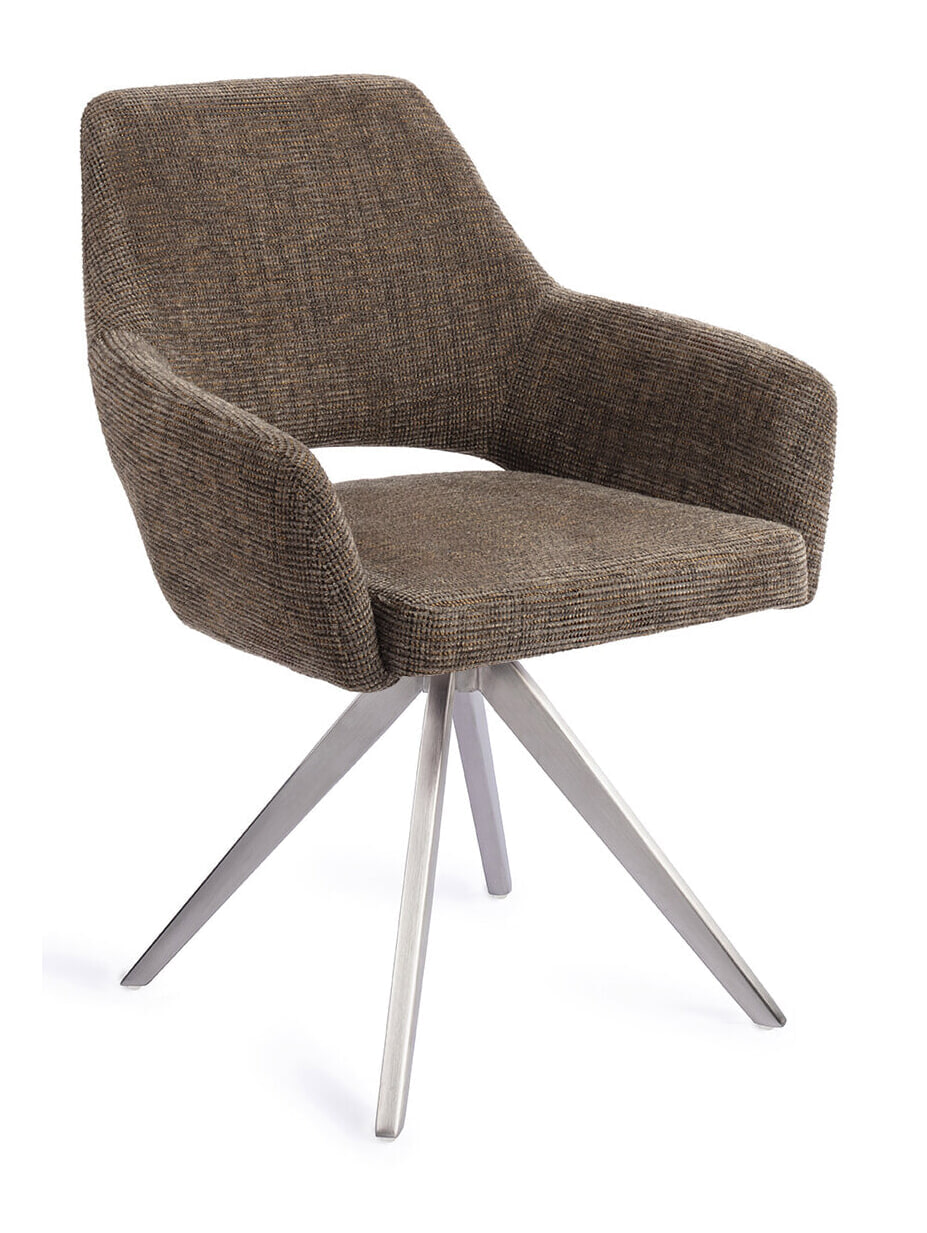 Jesper Home Eetkamerstoel 'Yanai' Turn Steel, kleur Checked Chestnut