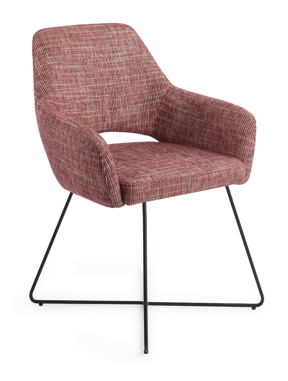 Jesper Home Eetkamerstoel 'Yanai' Cross Black, kleur Berry Bars
