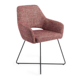 Jesper Home Eetkamerstoel 'Yanai' Cross Black, kleur Berry Bars