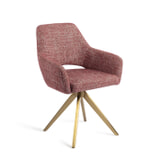 Jesper Home Draaibare Eetkamerstoel 'Yanai' Turn Gold, kleur Berry Bars
