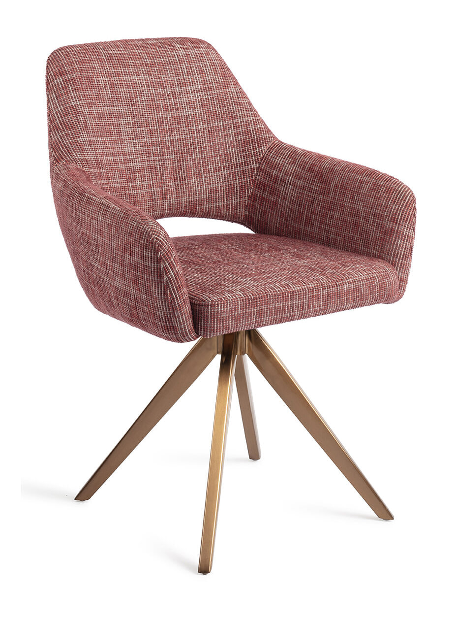 Jesper Home Draaibare Eetkamerstoel Yanai Turn Rose - Berry Bars