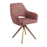 Jesper Home Draaibare Eetkamerstoel 'Yanai' Turn Rose, kleur Berry Bars