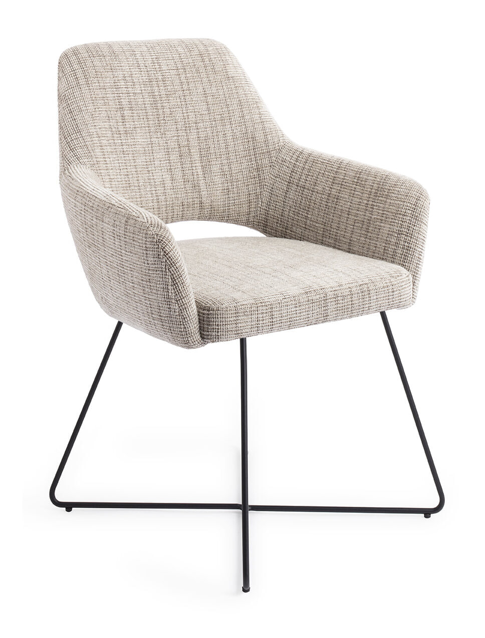 Jesper Home Eetkamerstoel 'Yanai' Cross Black, kleur Caramel Grid