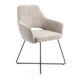 Jesper Home Eetkamerstoel 'Yanai' Cross Black, kleur Caramel Grid