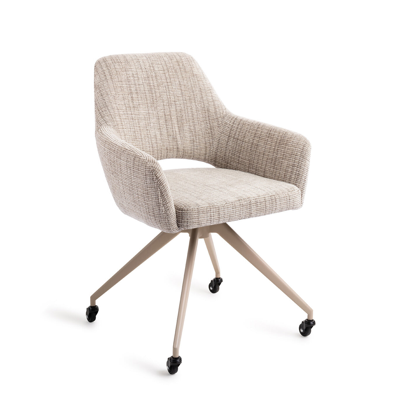 Jesper Home Eetkamerstoel Yanai Glide Beige - Caramel Grid