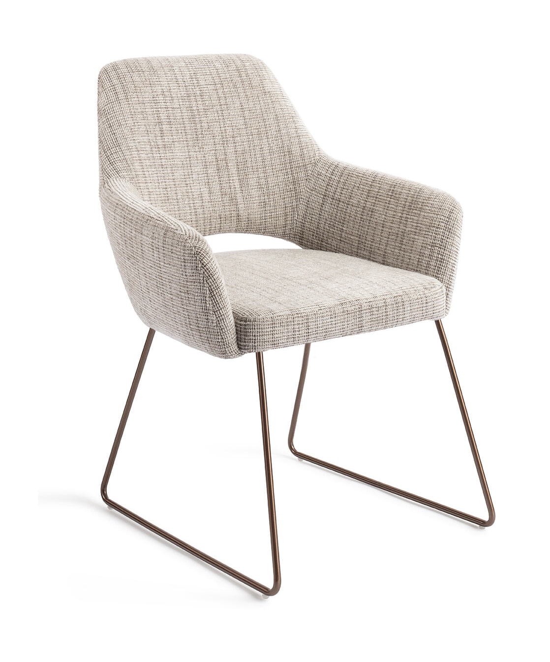 Jesper Home Eetkamerstoel 'Yanai' Slide Rose, kleur Caramel Grid