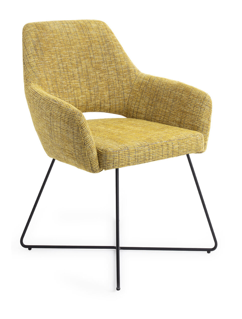 Jesper Home Eetkamerstoel 'Yanai' Cross Black, kleur Lemon Lines