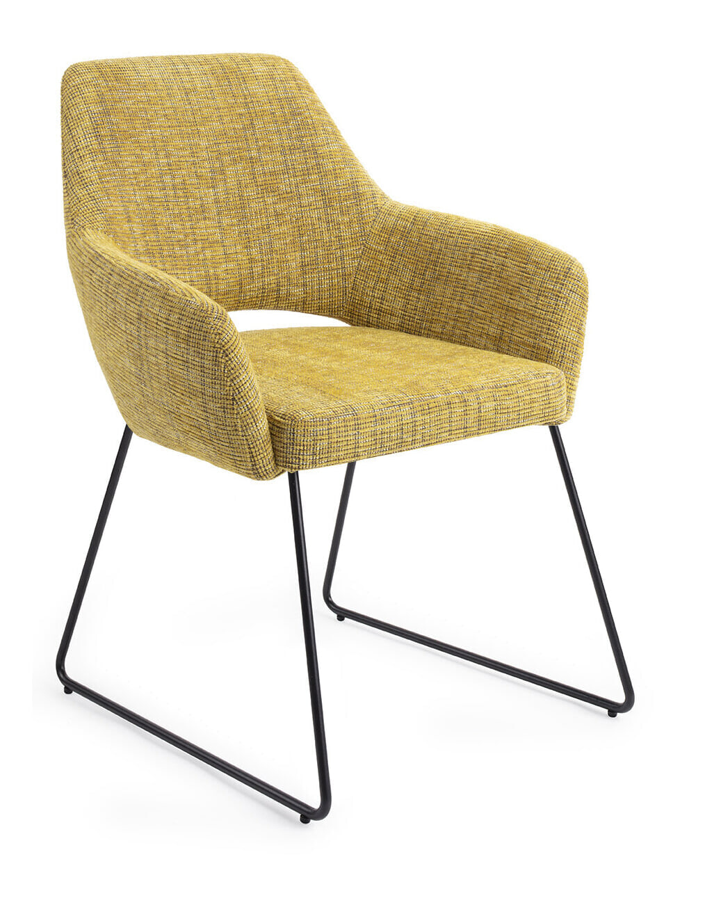 Jesper Home Eetkamerstoel 'Yanai' Slide Black, kleur Lemon Lines