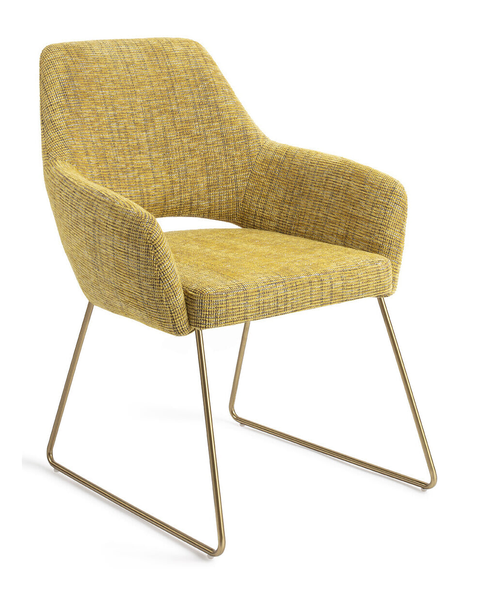Jesper Home Eetkamerstoel 'Yanai' Slide Gold, kleur Lemon Lines